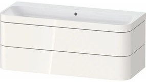 DURAVIT Happy D.2 Plus c-bonded závesná skrinka s nábytkovým umývadlom bez otvoru, 2 zásuvky, 1175 x 490 x 480 mm, biela vysoký lesk, HP4639N22220000
