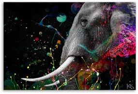 Obraz na plátně, Africká abstrakce slonů - 60x40 cm