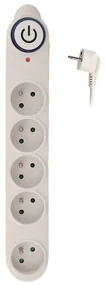 SOLIGHT Prepäťová ochrana 150J, 5x zásuvka, 3m, biela