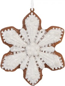Závesná dekorácia perníková vločka Frosted Ginger - 9*1*10 cm
