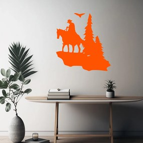 Veselá Stena Samolepka Kovboj v diaľke Farba: oranžová, Veľkosť: 60 x 63 cm