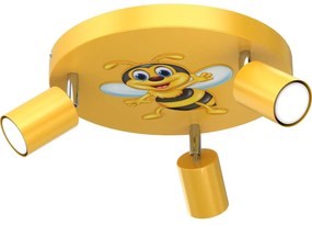 Detské bodové svietidlo FUN 3xGU10/8W/230V žltá/včielka