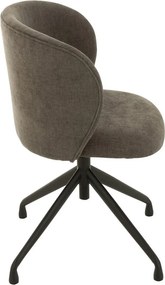 Šedá zamatová jedálenská točiaca stolička Chair Turn Grey - 56*48*77cm