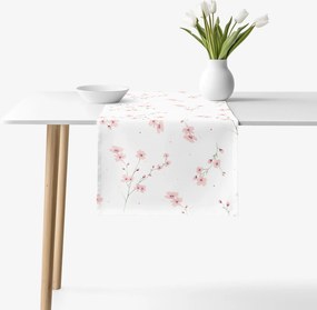 Goldea behúň na stôl 100% bavlnené plátno - kvitnúce sakury 20x120 cm