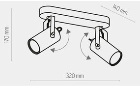 Bodové svietidlo REDO 2xGU10/10W/230V zlatá/čierna