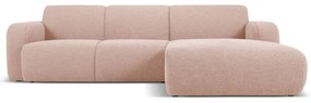 Ružová rohová pohovka z textílie bouclé (pravý roh) Molino – Micadoni Home