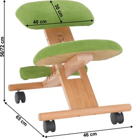 Kondela Ergonomická kľakačka, zelená/buk, GROCO