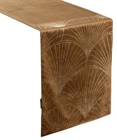 Dekorstudio Elegantný zamatový behúň na stôl BLINK 14 hnedý Rozmer behúňa (šírka x dĺžka): 35x140cm