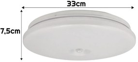 ECOLIGHT LED stropné svietidlo - PIR - 18W - IP44 - neutrálna biela