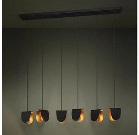 Eglo 390184 - Luster na lanku SERENARA 6xE27/40W/230V čierna/zlatá