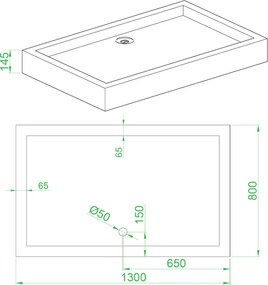 BPS-koupelny Obdĺžniková akrylátová sprchová vanička SXL03F WH 130x80 biela