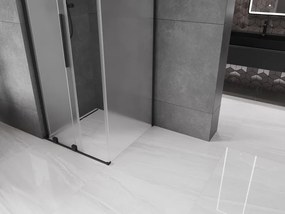 Mexen Velar L, sprchový kút s posuvnými dverami 120 x 120 cm, 8mm sklo námraza, čierna matná, 871-120-120-33-70