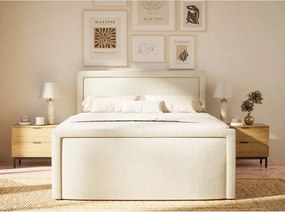Krémovobiela boxspring posteľ s úložným priestorom 180x200 cm Fresco – Maison de Rêve