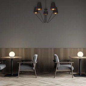 Luster na tyči VICTORIA 5xE27/60W/230V čierna