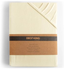 Krémová napínacia plachta jersey 90x200 cm Amber – Restilo