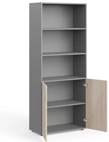 Vysoká skriňa Manager 79,9 x 42,2 x 196,5 cm, agát svetlý / sivá