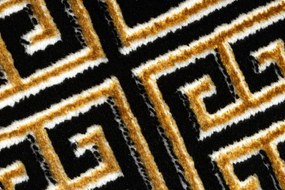 Koberec / Behúň ALLURE 1968 grécky kľúč / rám, štruktúrovaný / glamour, čierny / zlatý