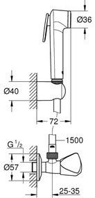 GROHE 26357000 - Nástenná sada s rohovým ventilom, lesklý chróm