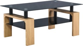 XXXLutz KONFERENČNÝ STOLÍK, čierna, farba duba, kov, sklo, kompozitné drevo, 100/60/45 cm Carryhome - Stolíky do obývačky - 001125000103