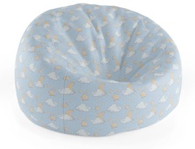 Sablio Sedací vak Cocoon Mesiačiky, hviezdičky a obláčiky - 75 x 45 x 35 cm