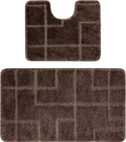 Sada kúpeľňových koberčekov SUPREME LINES línie, hnedá