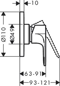 Hansgrohe Rebris S, sprchová batéria pod omietku, chrómová, 72649000