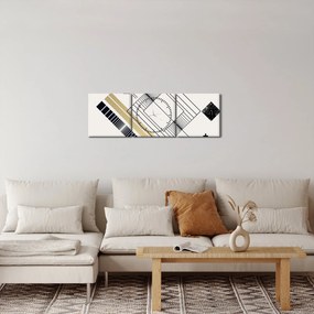 Obraz - Geometrické tvary N⁰6 (s hodinami) (90x30 cm)