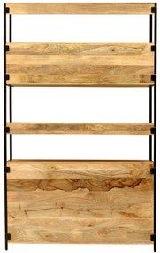 furniture-nabytek.cz - Kovová knižnica v kombinácii s drevom mango 130x213x35