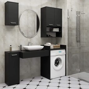 Kúpeľňová skrinka na práčku FIN čierna