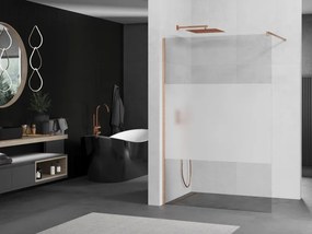 Mexen Kioto, sprchová zástena Walk-In 70 x 200 cm, 8mm číre sklo-námraza, medený matný profil, 800-070-101-65-35