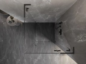 Mexen Lunar L, 1-krídlový sprchový kút, pravý, 80 x 80 cm, 8mm číre sklo, grafitový profil, 834L-080-080-95-00-P
