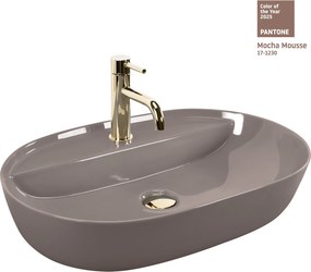 Keramické umývadlo na dosku REA AURA 61x41, beige lesk