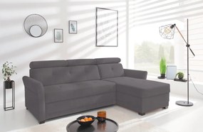 Rohová sedacia súprava Harris, tmavo šedá tkanina, pravý roh