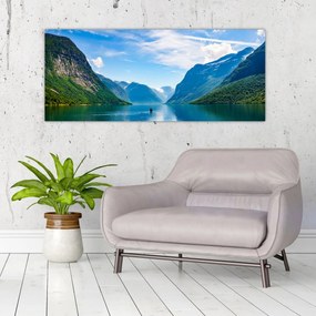 Obraz - Jazero Lovatnet (120x50 cm)