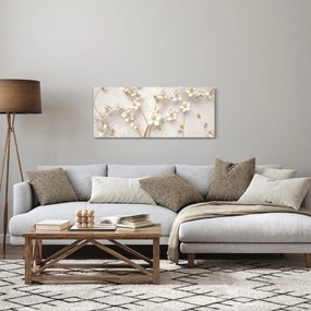 Obraz - Zlatý kvet - abstraktné (120x50 cm)