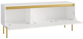 TV stolík/skrinka Gllane 3D, Farby: čierna / čierna + zlatá