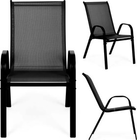 Záhradné stoličky na terasu - sada 4 ks čierna