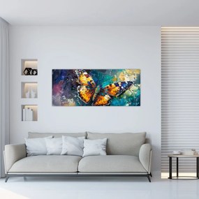 Obraz - Motýľ, olejomaľba (120x50 cm)