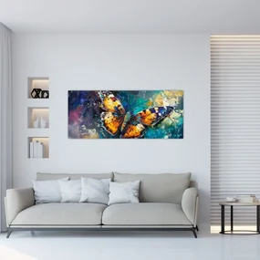 Obraz - Motýľ, olejomaľba (120x50 cm)