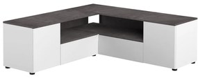 Sivo-biely TV stolík v dekore betónu 130x46 cm Angle – TemaHome