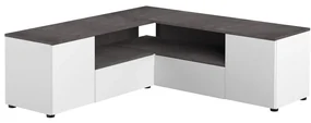 Sivo-biely TV stolík v dekore betónu 130x46 cm Angle – TemaHome