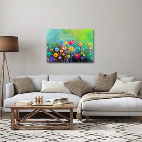 Sklenený obraz - Abstraktné kvety (70x50 cm)