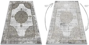 Koberec LIRA E1468 Rozeta, štrukturálny, glamour - sivý / zlatý