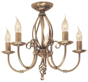 Elstead ART5-AGD-BRASS - Luster na reťazi ARTISAN 5xE14/60W/230V