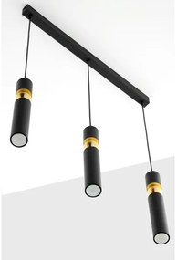 Jupiter 2004 - Luster na lanku ALAS 3xGU10/10W/230V čierna/zlatá