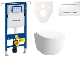 Cenovo zvýhodnený závesný WC set Geberit do ľahkých stien / predstenová montáž + WC VitrA VitrA Shift SIKOGES4N5