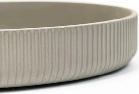 Dekoračná miska ORYVEN, sklolaminát s drážkami, priemer 30 cm, sivá