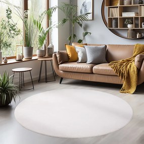 Ayyildiz, Kusový koberec Sky 5400 Cream kruh, 160x160 (priemer) kruh, béžová, obývacia izba