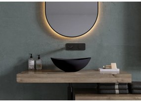 Cerano Zara, umývadlo na dosku z liateho mramoru 420x340x150 mm, čierna matná, CER-CER-WB21B