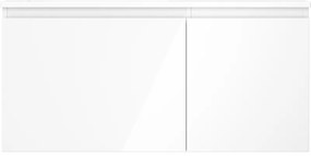 Mexen Orio, kúpeľňová skrinka 100 cm s umývadlom Otis vľavo, 1S, 1D, biela lesklá, 91A13-10047-3-BBFF00-W18L00